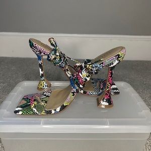 Snake Pront Lace Up Heels